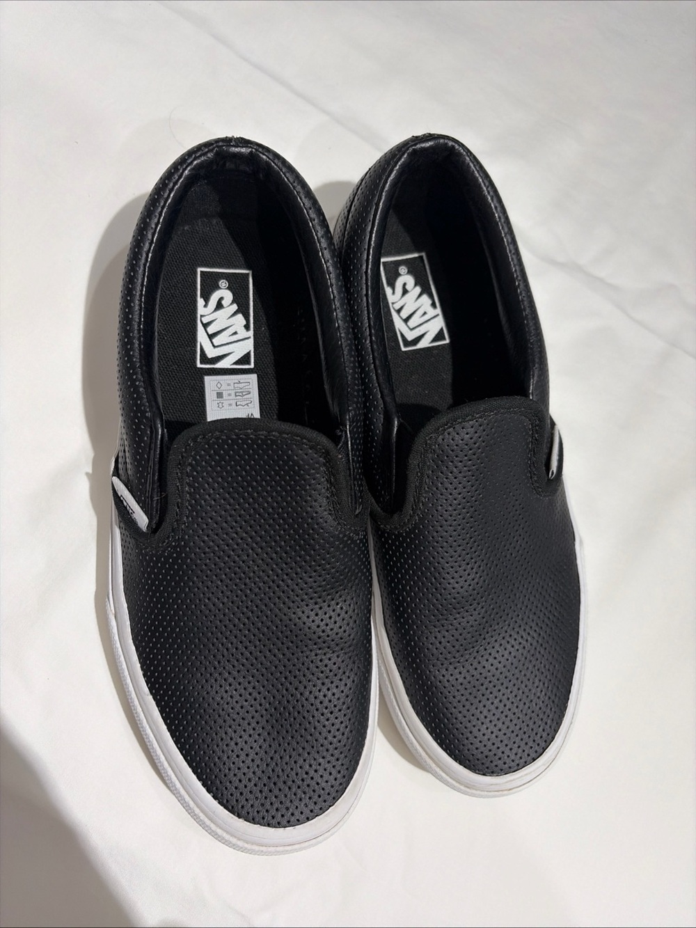 Vans Black Perforated Slip-On Loafers